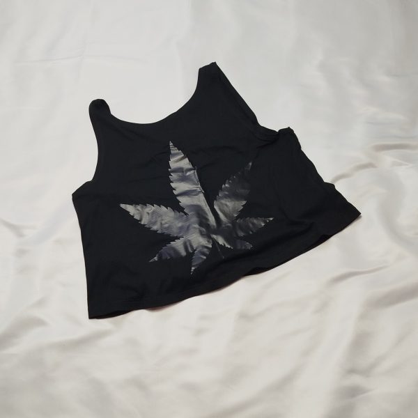 Black Leaf Crop Top